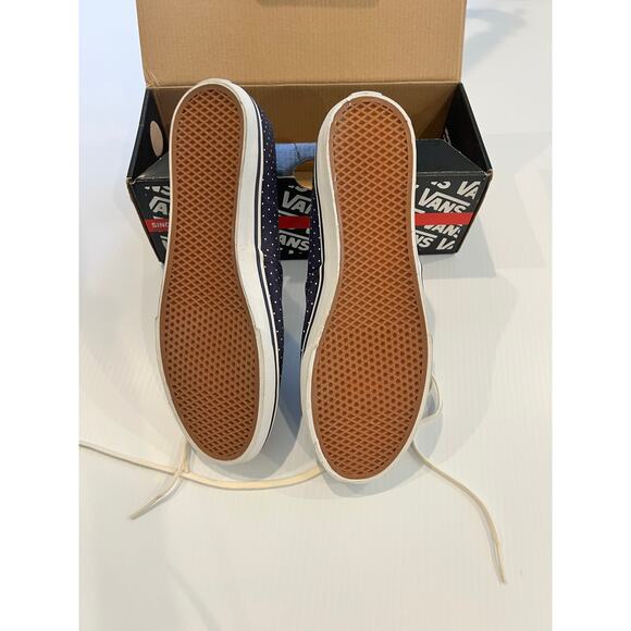 Van's Navy Blue with White Polka Dot / Laces Women's Size 8.5 Sneakers - Picture 4 of 5